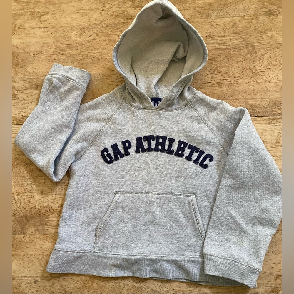 Vintage Gap Unisex Kid’s Size Small Gray Cotton Logo Hoodie‎